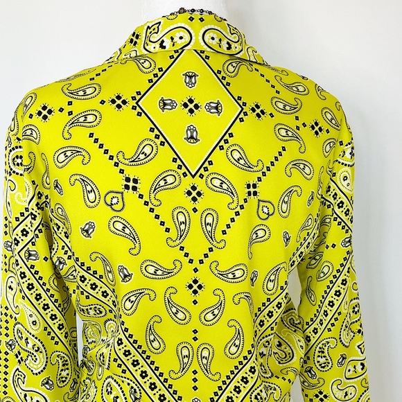🤩Editors Pick🤩 Zara Yellow/Black Paisley Blouse - Picture 7 of 9